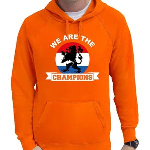Oranje fan hoodie voor heren - we are the champions - Holland / Nederland supporter - EK/ WK hooded sweater / outfit L