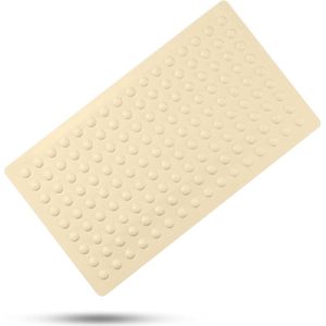 Badmat, antislip, BPA-vrij, antislipmat douche kinderen, van rubber, 35 x 75 cm, antislip badmat voor senioren en kinderen, beige