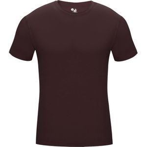 BADGER SPORT - Shirt Met Korte Mouwen - Pro Compression - Diverse Sporten - Volwassenen - Polyester/Elastaan - Heren - Ronde Hals - Ondershirt - Zweet Afvoerend - Bordeaux - Small