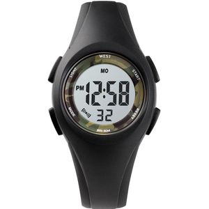 West Watches Model Earth Kinderhorloge Stopwatch – 36 mm - LED - Legergroen/ Zwart