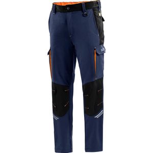 Sparco TECH Werkbroek - Reflecterend - Verstevigde Knieën - M - Blauw/Oranje