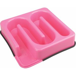 M-Pets voerbak slow feeder Labyrinth, roze, 25x25x5,8 cm