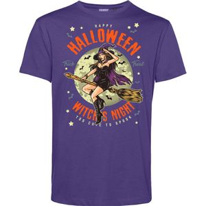 T-shirt Witch Night | Halloween Kostuum Volwassenen | Halloween | Foute Party | Paars | maat 4XL