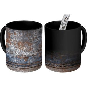 Magische Mok - Foto op Warmte Mokken - Koffiemok - IJzer - Vintage - Roest - Grijs - Bruin - Abstract - Magic Mok - Beker - 350 ML - Theemok