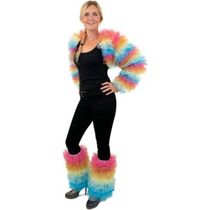 PartyXplosion - Brazilie & Samba Kostuum - Yes More Bolero Vrouw - Blauw, Oranje, Roze - Maat 38-40 - Carnavalskleding - Verkleedkleding