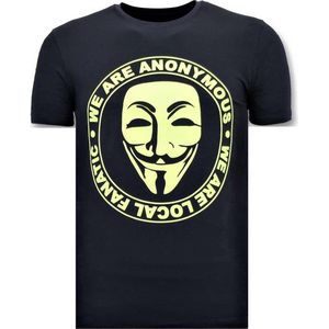 Exclusief Heren T-shirt - We Are Anonymous - Blauw