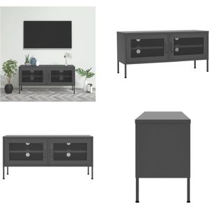 vidaXL Tv-meubel 105x35x50 cm staal antracietkleurig - Tv-meubelset - Tv-meubelsets - Tv Meubelset - Tv Meubelsets