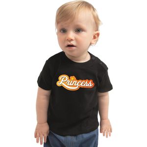 Princess Koningsdag t-shirt zwart voor babys -  Koningsdag shirt / kleding / outfit 80