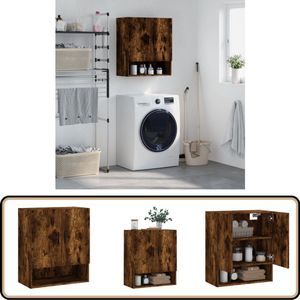 vidaXL Wandkast - 60x31x70 cm - Gerookt Eikenhout Wandkast - Houten Kast - Boekenplank - Bergruimte - Woonkamer Meubilair