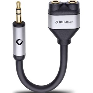 Oehlbach 60021 i-Connect J-AD Jackplug Audio Y-adapter [1x Jackplug male 3,5 mm - 2x Jackplug female 3,5 mm] Zwart
