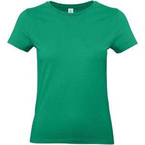 Basic dames t-shirt groen met ronde hals - Groene dameskleding casual shirts 2XL