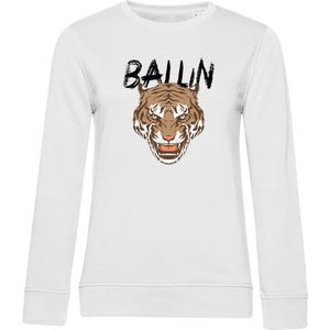 Ballin Est. 2013 - Dames Sweaters Tiger Sweater - Wit - Maat XL