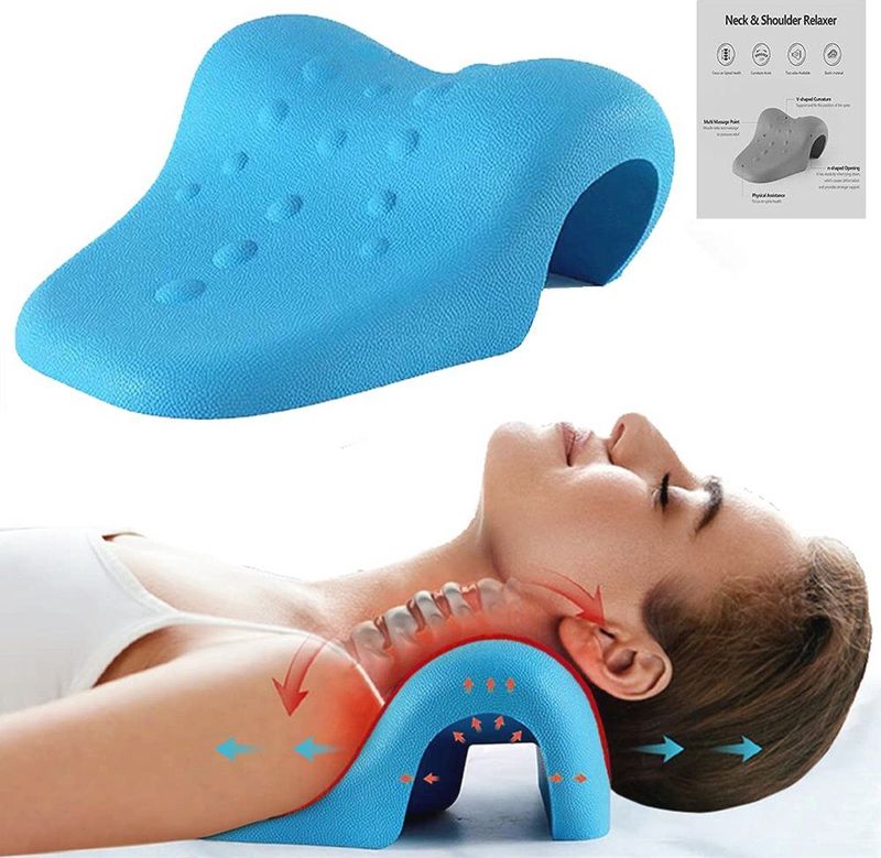 Nek- en schouderontspanner voor pijnverlichting - Ergonomisch kussen voor cervicale tractie en massage