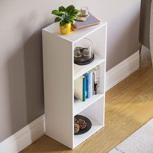 Vida Designs Oxford boekenkast met 3 planken, hout, wit, voor kantoor, woonkamer en slaapkamer