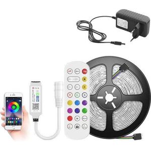 Drphone AG03 - Led strip - Multi Kleur - 5050 SMD - Waterproof - App Controle - Afstandbediening - Bluetooth audio - 5 Meter