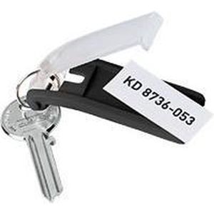 Durable Key Clip Sleutelhanger, Zwart (pak 6 stuks)