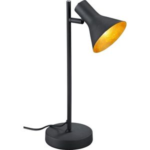 LED Bureaulamp - E14 Fitting - Rond - Mat Zwart/Goud - Aluminium