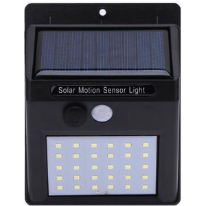 Solar LED Buitenlampje met sensor/bewegingsmelder - Zwart 30 leds