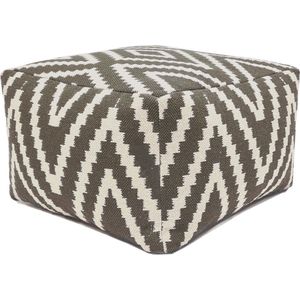 SVJ Poef Vierkant - 55 x 55 x 37 cm - Katoen - Taupe
