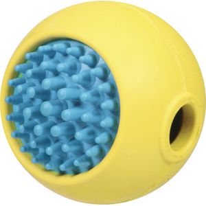 JW Grass ball – Hondenspeelgoed - Hondenbal – Vanille geur – Medium – Duurzaam rubber - Geel/Blauw - ø 7 cm