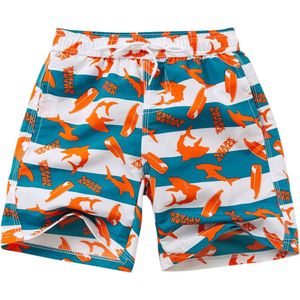 Jongens Zwemshorts - Maat 158-164 - Sneldrogend en Comfortabel - Lichtgewicht en Ademend Polyester - Losse Pasvorm met Mesh Binnenbroek - Elastische Tailleband met Trekkoord - Zijdelingse Zakken en Achterzak met Klittenbandsluiting - Coole Motieven