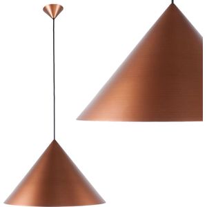 Hanglamp minimalistisch kegel koper | 1 lichts | koper / bruin | metaal | Ø 55 cm | in hoogte verstelbaar tot 235 cm | eetkamer lamp | modern / sfeervol design