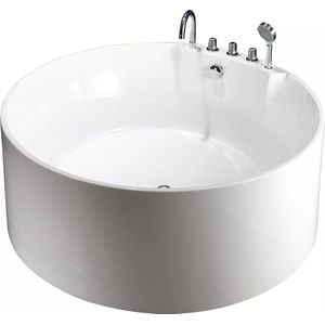 Vente-unique Ronde vrijstaande badkuip met kraan - LINDA - 373L - 150 x 150 x 58 cm