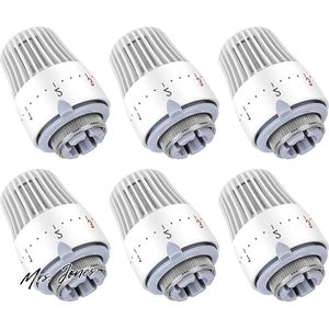 Mrs. Jones 6 stuks thermostaatkop radiator M30 x 15 wit .