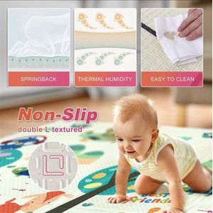 Speelmat Baby Foam - 180x200cm incl Opbergtas - Speelkleed XXL Antislip en Waterafstotend - Dubbelzijdige Baby Mat