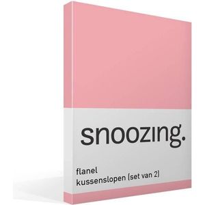 Snoozing - Flanel - Kussenslopen - Set van 2 - 50x70 cm - Roze