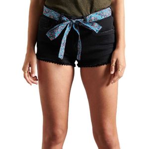 SUPERDRY Lace Hot Korte Spijkerbroek - Dames - Black - 30