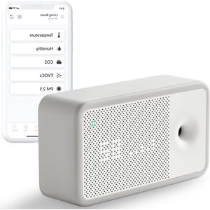 CO2 Meter Innovatieve Luchtkwaliteitsmeter - Monitor voor Temperatuur Luchtvochtigheid Fijnstof (PM 25) of Chemicaliën (VOC) - Luchtsensor met App