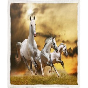 Paarden Fleece Deken 130*150cm Running Horses