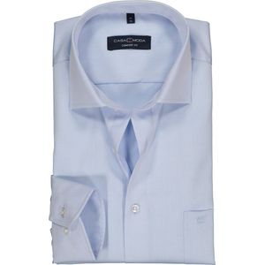CASA MODA comfort fit overhemd - mouwlengte 7 - twill - blauw - Strijkvrij - Boordmaat: 48