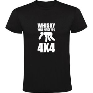 Whisky will make you 4x4  Heren T-shirt | drank | alcohol | sterke drank | Zwart