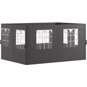 Outsunny Pavillon-Seitenteile Polyester, Kunststoff Dunkelgrau