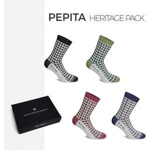 Heel Tread Pepita Heritage pack - Vintage Porsche stoelbekleding - 4 Paar - fun sokken - Auto sokken - Maat 36-40
