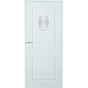 Deursticker Toilet - Lichtgrijs - 39 x 50 cm - toilet raam en deur stickers - toilet