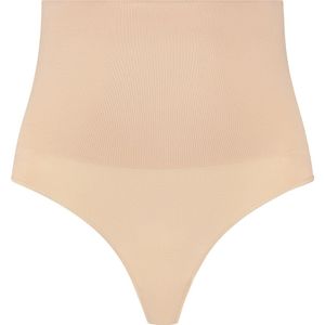 Bye Bra Corrigerende Naadloze Hoge Taille String, Shapewear buik, Gemiddelde Correctie, Shapewear Voor Vrouwen, Beige, XL