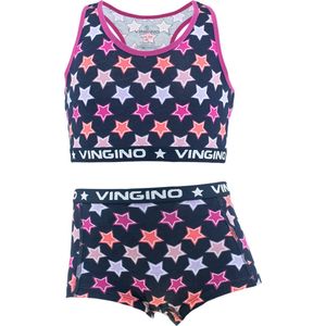 Vingino meisjes 2P bralette & hipster set stars blauw - 158/164