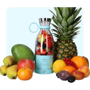 Blauwe Draadloze Blender To Go - Smoothie maker voor onderweg! - Draagbare mini blender blauw - Mixer voor smoothies - Draadloos opladen mogelijk! - Handmixer voor gezonde drankjes