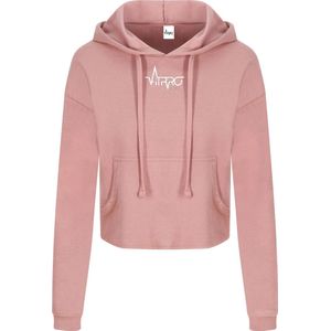 FitProWear Cropped Hoodie Dames - Roze - Maat XL  - Korte trui - Korte Hoodie - Hoodie - Trui - Sporttrui - Sportkleding - Casual Kleding - Cropped Hoodie -