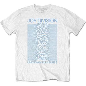 Joy Division - Unknown Pleasures Blue On White Heren T-shirt - XL - Wit