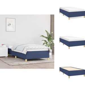 vidaXL Bedframe - Bedframes - Slaapmeubel - Bedbodem - Bedframe zonder matras 90x190 cm stof blauw