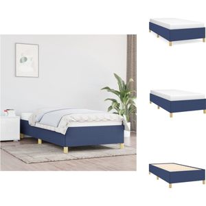 vidaXL Bedframe blauw - 193 x 93 x 35 cm - stof - multiplex - geschikt voor 90 x 190 cm matras - Bed