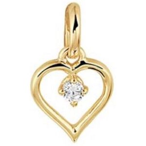 Schitterende 14K Gouden Halskettting met Hartje en Zirkonia Briljant