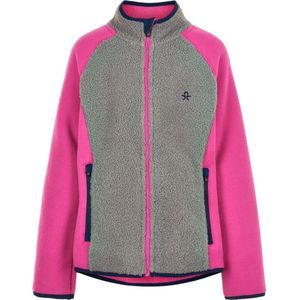 Color Kids - Fleece jas voor meisjes - Colorblock - Grijs/Roze - maat 98cm