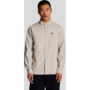 Lyle & Scott Cotton Linen Button Down Shirt - met lange mouwen - Heren Beige - Maat L