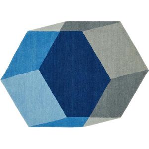 Puik - Iso Hexagon Vloerkleed 200 x 142 cm Hexagon Blauw