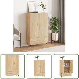 The Living Store Hoge kast - Buffetkast - 69.5 x 31 x 115 cm - Sonoma eiken